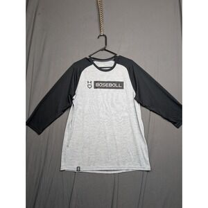 Under Armour Baseball T-Shirt Grey/Black Raglan Sleeve Women's Size Large